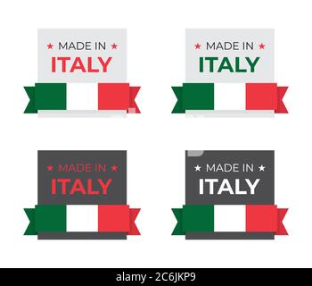 Made in Italy etichetta banner italiana grafica vettoriale per business e prodotto grafica di fondo ispirata al paese nazionale rosso e verde f Illustrazione Vettoriale
