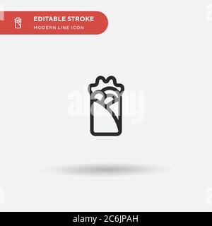 Icona vettore semplice kebab. Modello di disegno simbolo illustrazione per elemento UI mobile Web. Pittogramma moderno a colori perfetto su tratto modificabile. Icona kebab Illustrazione Vettoriale