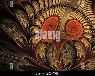 Gufo astratto - Flame Fractal Art Foto Stock