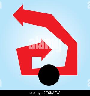 Illustrazione grafica vettoriale molto semplificata per il logo di trasporto o per l'uso correlato alle icone. Illustrazione Vettoriale