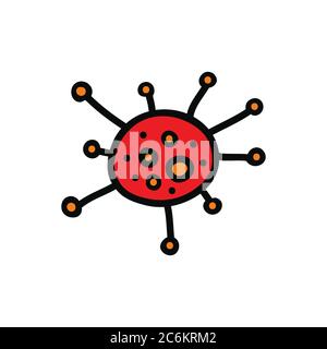 icona del doodle del coronavirus, illustrazione del colore vettoriale Illustrazione Vettoriale