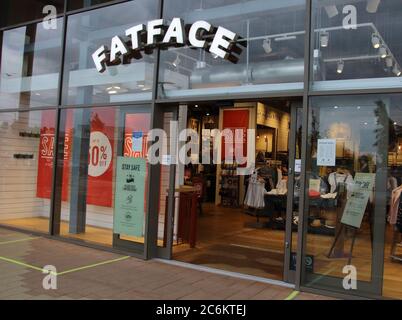 Rushden, Regno Unito. 9 luglio 2020. Negozio Fatface visto al Rushden Lakes Complex. Credit: Keith Mayhew/SOPA Images/ZUMA Wire/Alamy Live News Foto Stock