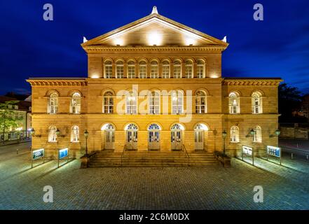 Andestheater Coburg (Coburg state Theatre), illuminato di notte Foto Stock