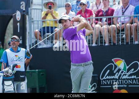 Nick Taylor durante i raggruppamenti del primo round di Arnold Palmer 2020 al Bay Hill Club Lodge a Orlando, Florida, giovedì 5 marzo 2020. Foto: Marty Jean-Louis Foto Stock