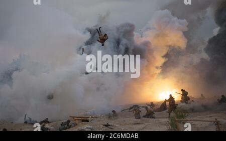 Sevastopol, Crimea, RUSSIA - 17 SETTEMBRE 2016: Festa militare-storica in Crimea. Battaglia per Sevastopol Foto Stock