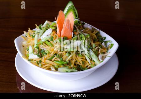 Gustosi Noodles Veg con grande presentazione Foto Stock