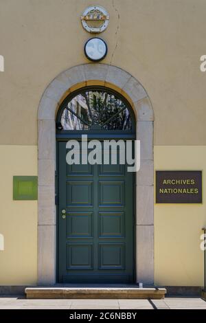 LUSSEMBURGO, Lussemburgo - 18 APRILE 2019: Ingresso all'Archivio Nazionale del Lussemburgo, che ospita documenti di interesse storico e culturale Foto Stock