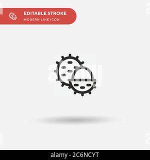 Icona vettore semplice di rambutan. Modello di disegno simbolo illustrazione per elemento UI mobile Web. Pittogramma moderno a colori perfetto su tratto modificabile. Rambuta Illustrazione Vettoriale