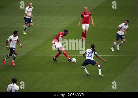 Sammy Ameobi di Nottingham Forest in azione durante la partita del campionato Sky Bet al Deepdale Stadium di Preston. Foto Stock