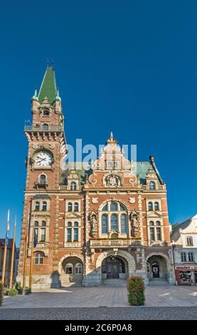 Municipio, 19 ° secolo, stile neo-rinascimentale, a Frydlant, Boemia, Liberec Regione, Repubblica Ceca Foto Stock