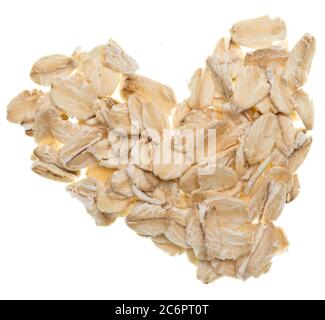 OAT si flette a forma di cuore su sfondo bianco Foto Stock