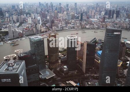Vista aerea della città, città di Shanghai Cina. Foto Stock