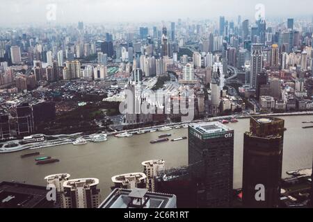 Vista sul fiume della città, città di Shanghai Cina. Foto Stock