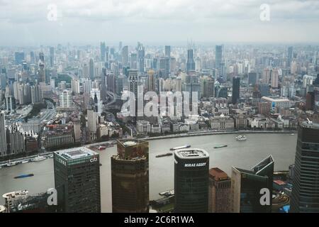 Vista aerea della città, città di Shanghai Cina. Foto Stock