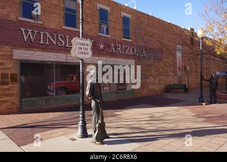 Situato sul Corner Park a Winslow, Arizona, lungo la Route 66 Foto Stock