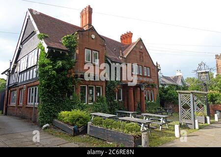 The Rams Head Inn, Church Lane, Grappenhall Village, Warrington, Cheshire, Inghilterra, Regno Unito, WA4 3EP Foto Stock