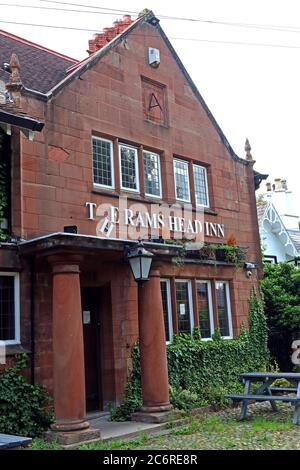 The Rams Head Inn, Church Lane, Grappenhall Village, Warrington, Cheshire, Inghilterra, Regno Unito, WA4 3EP Foto Stock