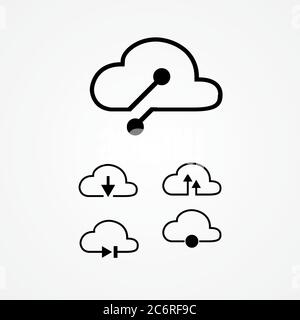 illustrazione universale dei circuiti tecnologici cloud. adatta a qualsiasi attività, come attività sociali, aziendali e a scopo tecnologico Illustrazione Vettoriale