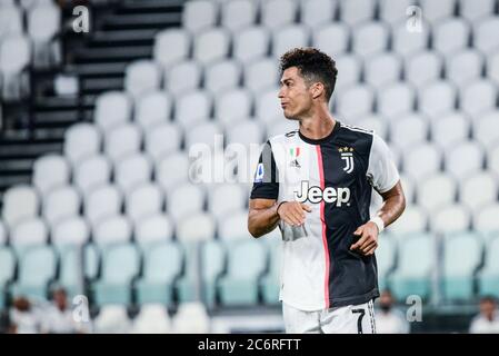 Cristiano Ronaldo della Juventus FC delusione durante la Serie A Football Match Juventus FC vs Atalanta. La partita si è conclusa con un cravatta del 2-2, ad Allian Foto Stock