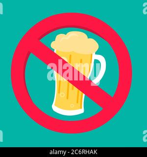 simbolo di avvertenza per bevande alcoliche assente immagine vettoriale isolata Illustrazione Vettoriale