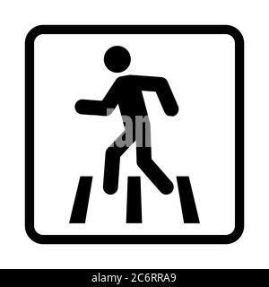 Nessun accesso all'icona a piedi per i pedoni segnale di divieto, illustrazione vettoriale. Nessun segno pedonale . Illustrazione Vettoriale