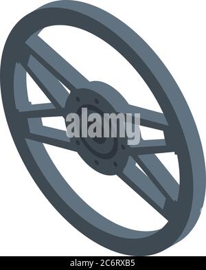 Icona del volante della vettura, stile isometrico Illustrazione Vettoriale