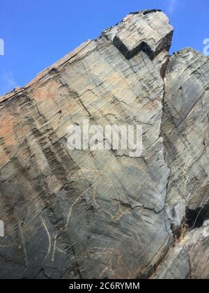 Figure animali nella zona archeologica di Siega Verde Foto Stock