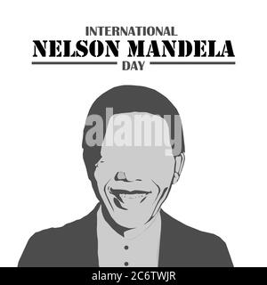 International Nelson Mandela Day, Nelson Mandela astratto, poster, illustrazione vettore Illustrazione Vettoriale