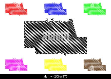 Pickens County, Georgia (Stati Uniti, Stati Uniti d'America, Stati Uniti, Stati Uniti, Stati Uniti) mappa illustrazione vettoriale, schizzo di scarabocchio mappa Pickens mappa Illustrazione Vettoriale