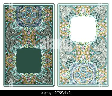 Insieme di cornici ornamentali vettoriali astratte Illustrazione Vettoriale