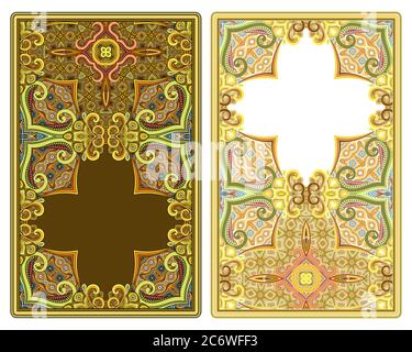 Insieme di cornici ornamentali vettoriali astratte Illustrazione Vettoriale
