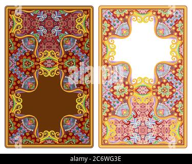 Insieme di cornici ornamentali vettoriali astratte Illustrazione Vettoriale