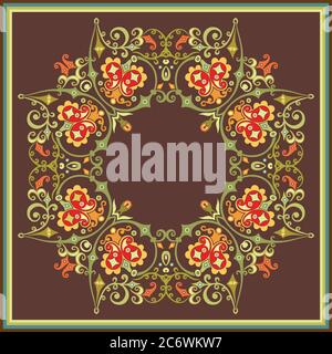 Bordo vintage vettoriale floreale. Design del telaio. Illustrazione Vettoriale