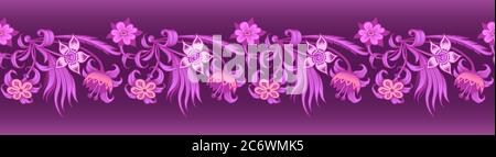 Bordo vettoriale floreale. Illustrazione della natura incisa Illustrazione Vettoriale