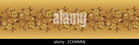 Bordo vettoriale floreale. Illustrazione della natura incisa Illustrazione Vettoriale