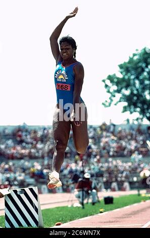 Carol Lewis (USA) si è disputato nel 1988 alle prove olimpiche e di squadra Foto Stock