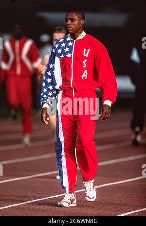 Carol Lewis (USA) si è disputato nel 1992 alle prove olimpiche e di squadra Foto Stock