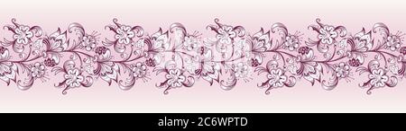 Bordo vettoriale floreale. Illustrazione della natura incisa Illustrazione Vettoriale