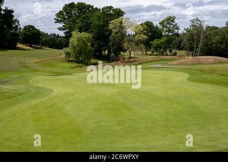 Old Thorns Manor Hotel Golf & Country Estate, Liphook, Hampshire, Inghilterra, Regno Unito - vista del 18 ° verde Foto Stock