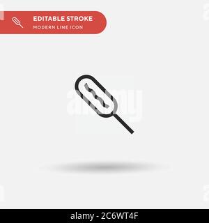 Icona vettore semplice Corndog. Modello di disegno simbolo illustrazione per elemento UI mobile Web. Pittogramma moderno a colori perfetto su tratto modificabile. Corndog Illustrazione Vettoriale