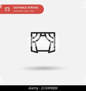 Icona vettore semplice tendine. Modello di disegno simbolo illustrazione per elemento UI mobile Web. Pittogramma moderno a colori perfetto su tratto modificabile. Tenda Illustrazione Vettoriale