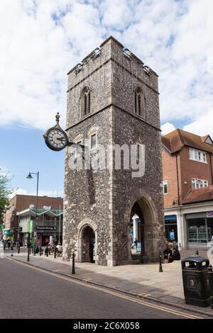 Torre dell'Orologio di St George a Canterbury, Regno Unito. Foto Stock