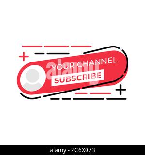 Icona del pulsante di iscrizione per i social media. Pulsante icona di sottoscrizione modello di disegno illustrazione vettoriale. Icona o pulsante di iscrizione per canale video, blog, s Illustrazione Vettoriale