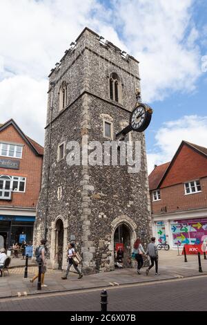 Torre dell'Orologio di St George a Canterbury, Regno Unito. Foto Stock