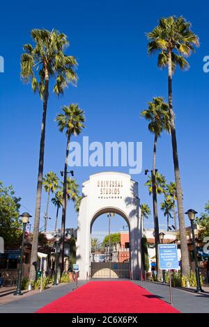 Ingresso agli Universal Studios Hollywood di Los Angeles, California, USA, Nord America Foto Stock