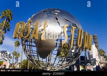 Globe presso gli Universal Studios di Hollywood a Los Angeles, California, Stati Uniti, Nord America Foto Stock