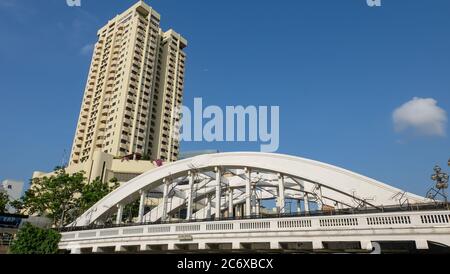 Ponte Elgin sul fiume Singapore Foto Stock