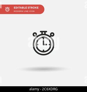 Icona vettoriale semplice del cronometro. Modello di disegno simbolo illustrazione per elemento UI mobile Web. Pittogramma moderno a colori perfetto su tratto modificabile. Icone di cronometro per il vostro progetto aziendale Illustrazione Vettoriale