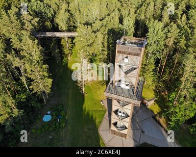 La torre di guardia sentiero Treetop a takas laju, Anyksciai, Lituania Foto Stock