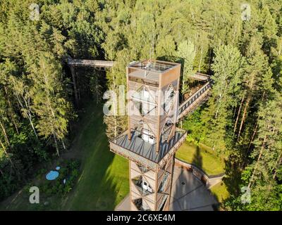 La torre di guardia sentiero Treetop a takas laju, Anyksciai, Lituania Foto Stock